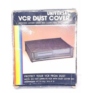 Vintage New VCR VHS Player Dust Cover Faux Leather with See Through Front